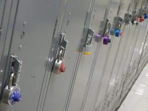 school lockers with locks